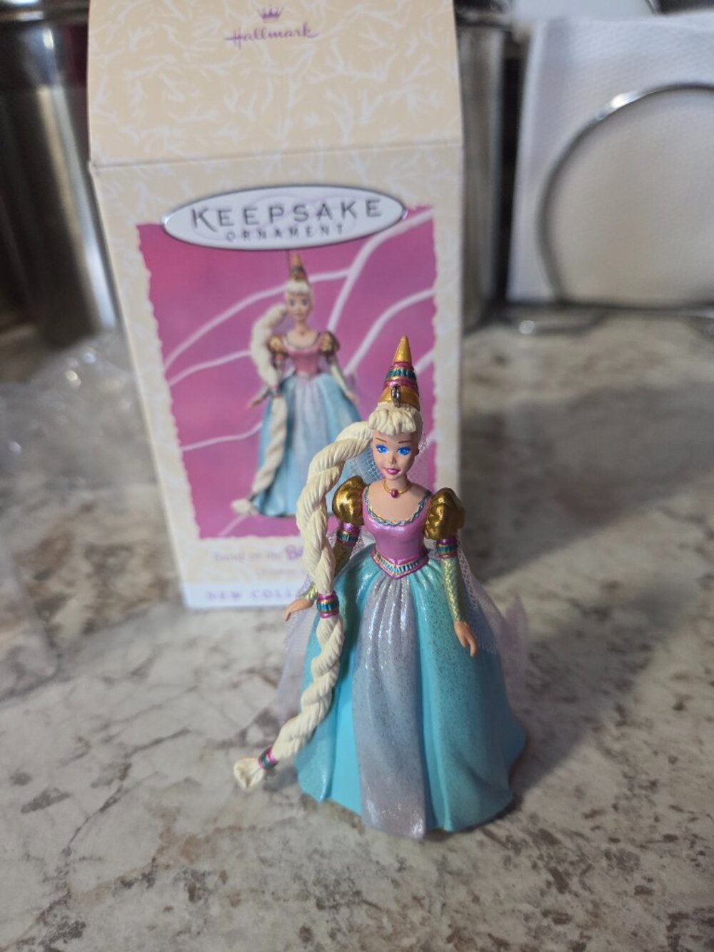 1997 Rapunzel Barbie 1st in Series Hallmark Keepsake Collector's Ornament in box